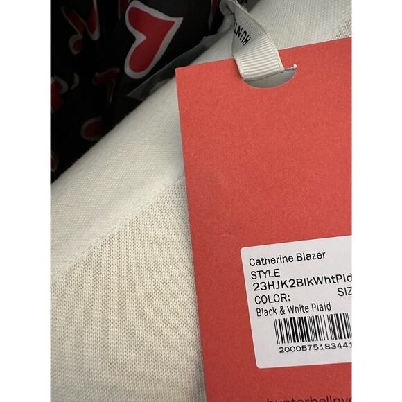 Hunter Bell Catherine Blazer Black White Plaid Checkered Small NEW - Picture 11 of 11